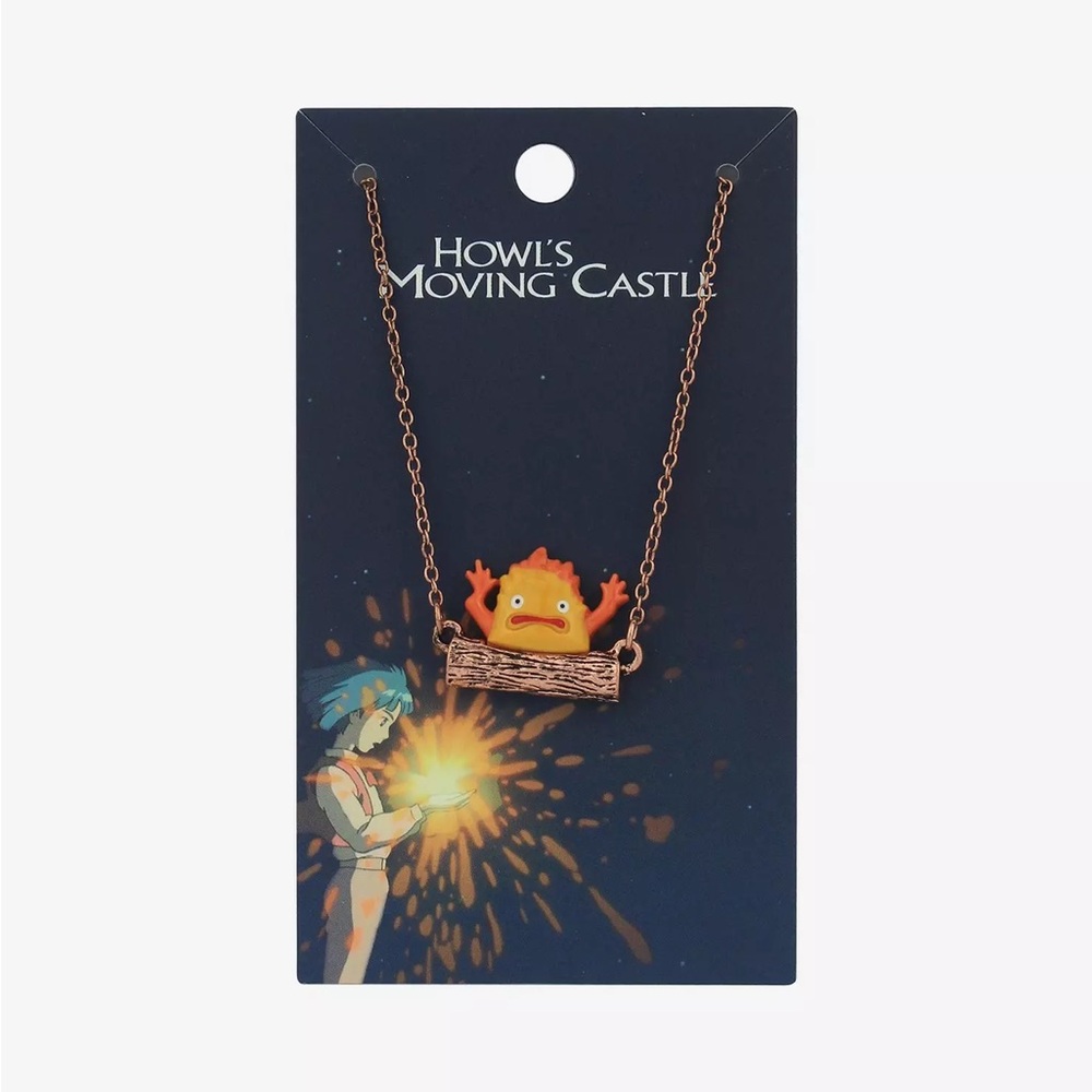 Studio Ghibli Howl's Moving Castle Calcifer Log Pendant Necklace Hot Topic